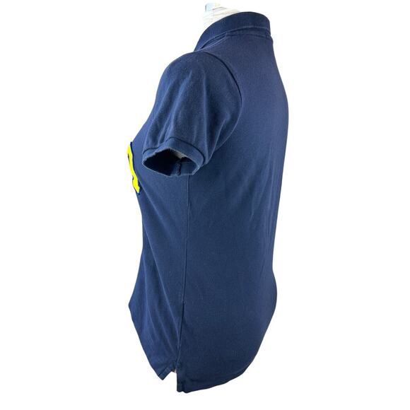 Ralph Lauren Big Pony USA Rugby Polo Shirt Slim Fitted SS Navy Blue Size Large - Picture 12 of 16